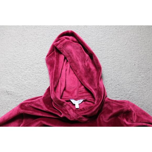 Pajamagram Set Womens L Red Burgundy Velour Velvet Hoodie Loungewear - Picture 5 of 10